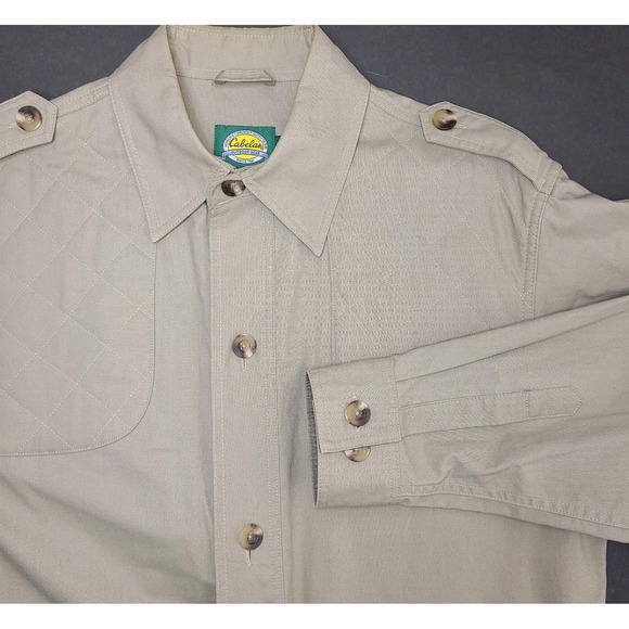 Cabela's Other - Cabela's Hunting Field Jacket Mens Medium Khaki Cotton Safari Utility Coat